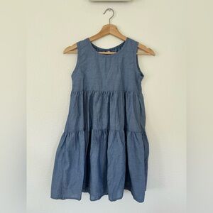 Elfindoll Tiered Chambray Dress